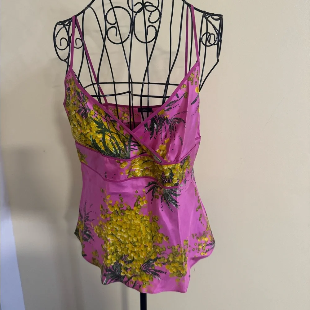 J Crew Floral Silk Tank Top Size 6